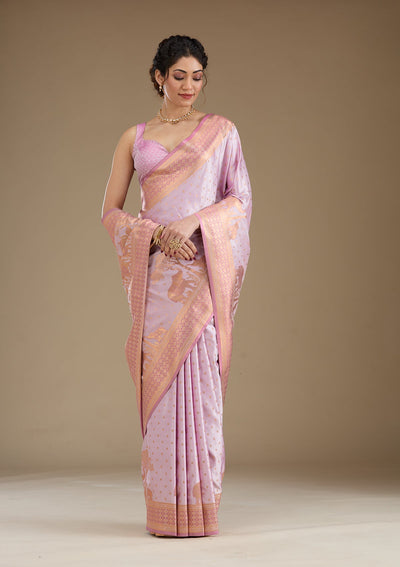 Lavender Sequins Georgette Saree-Koskii