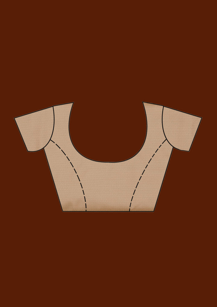 Beige Zariwork Satin Saree