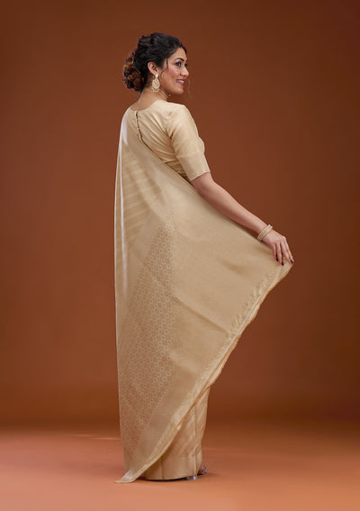 Beige Zariwork Silk Saree