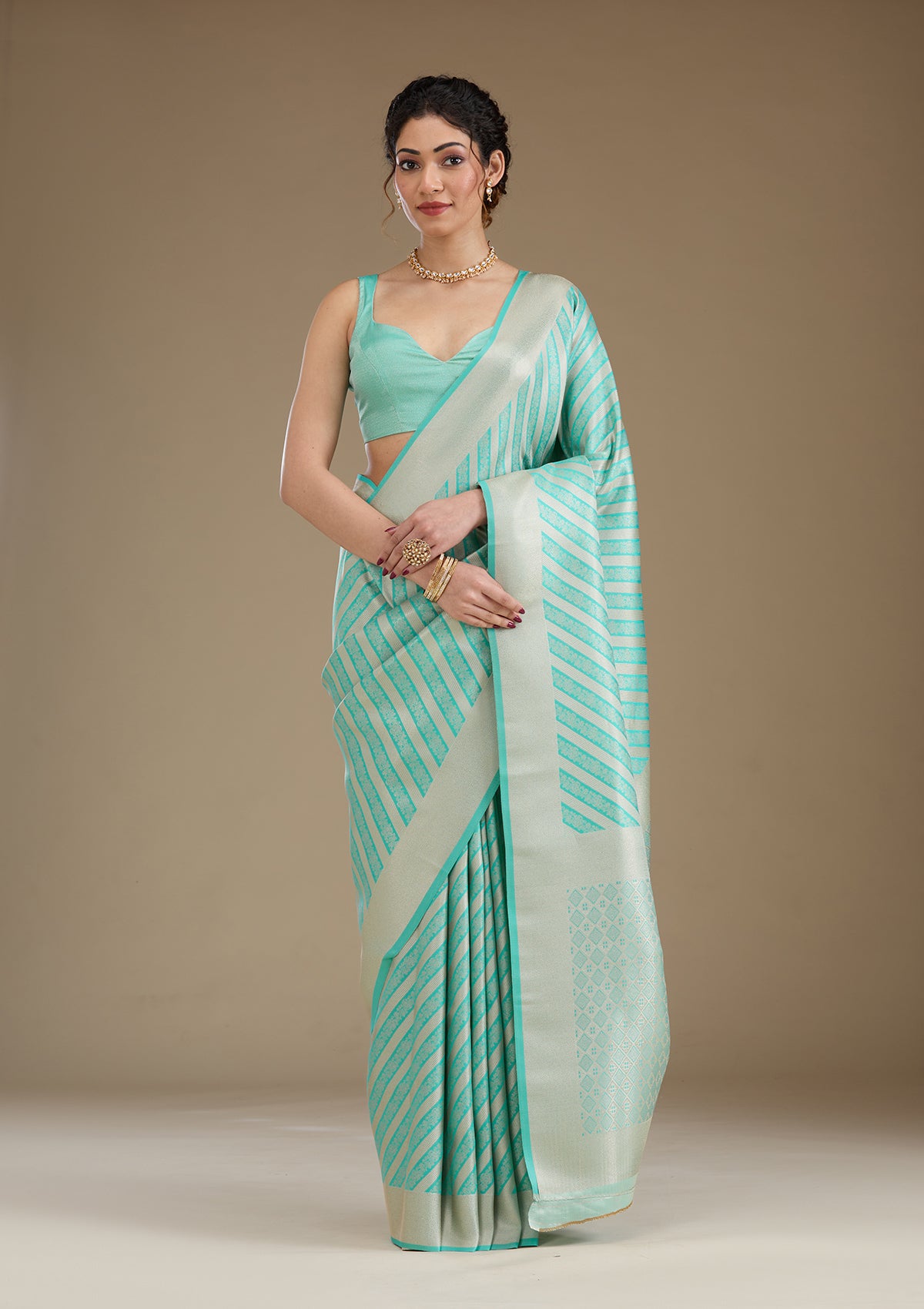 Blue Zariwork Silk Saree