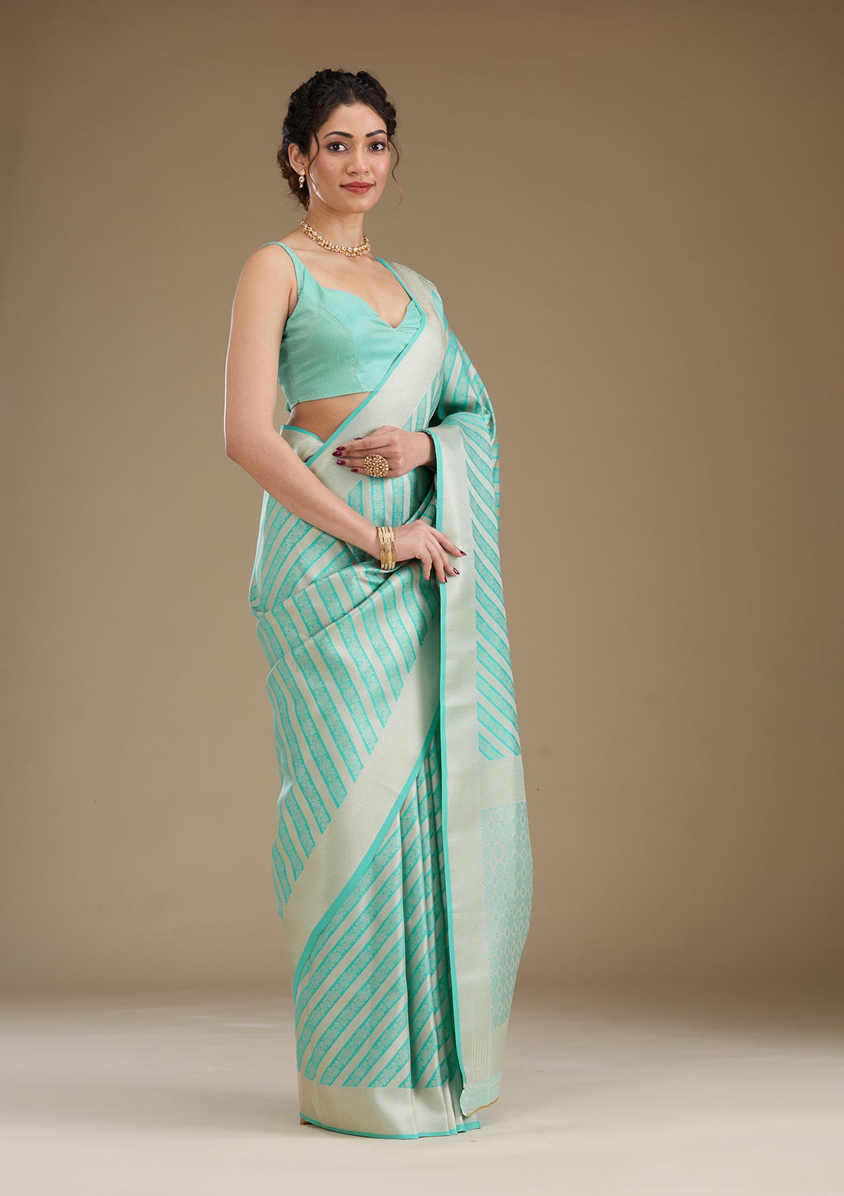 Blue Zariwork Silk Saree