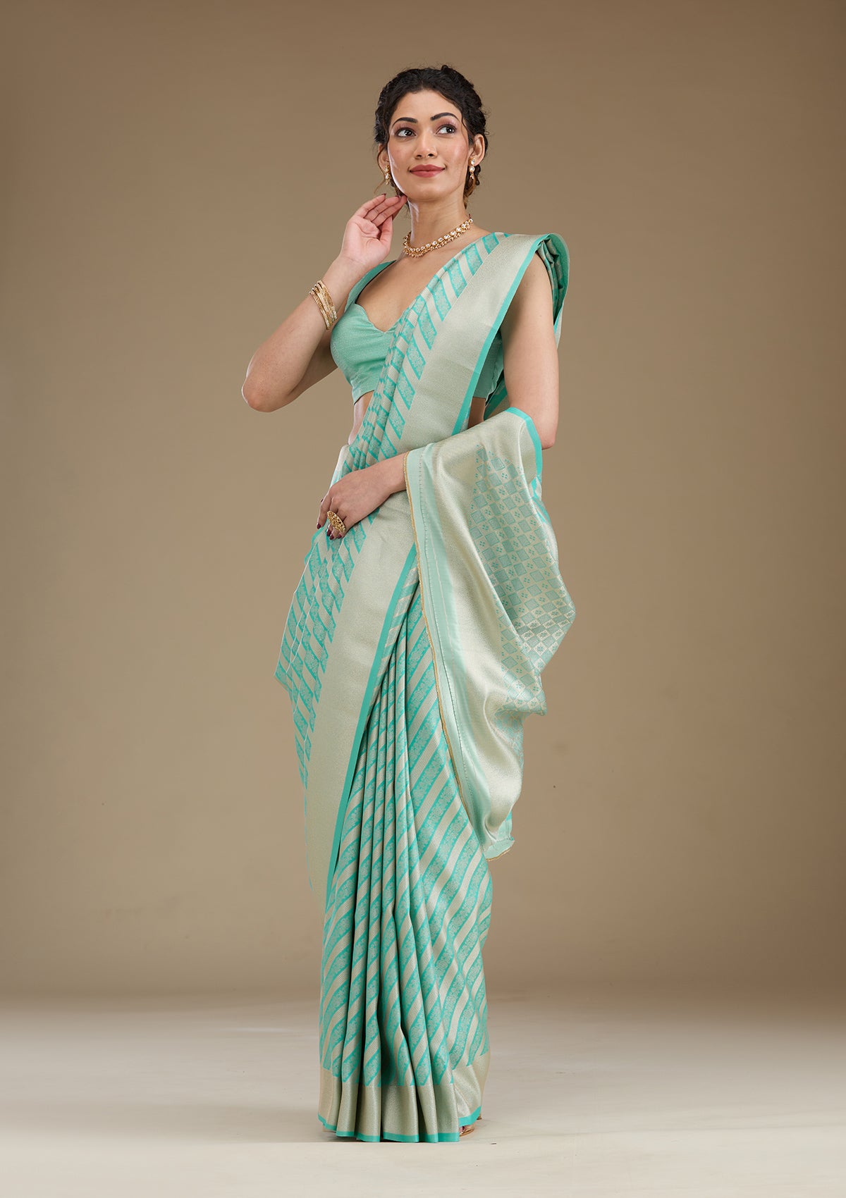 Blue Zariwork Silk Saree