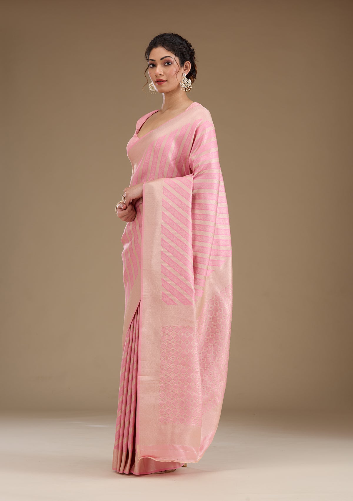 Pink Zariwork Silk Saree