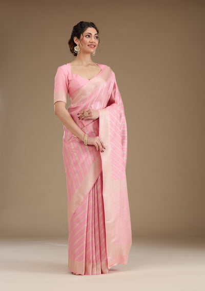 Pink Zariwork Silk Saree