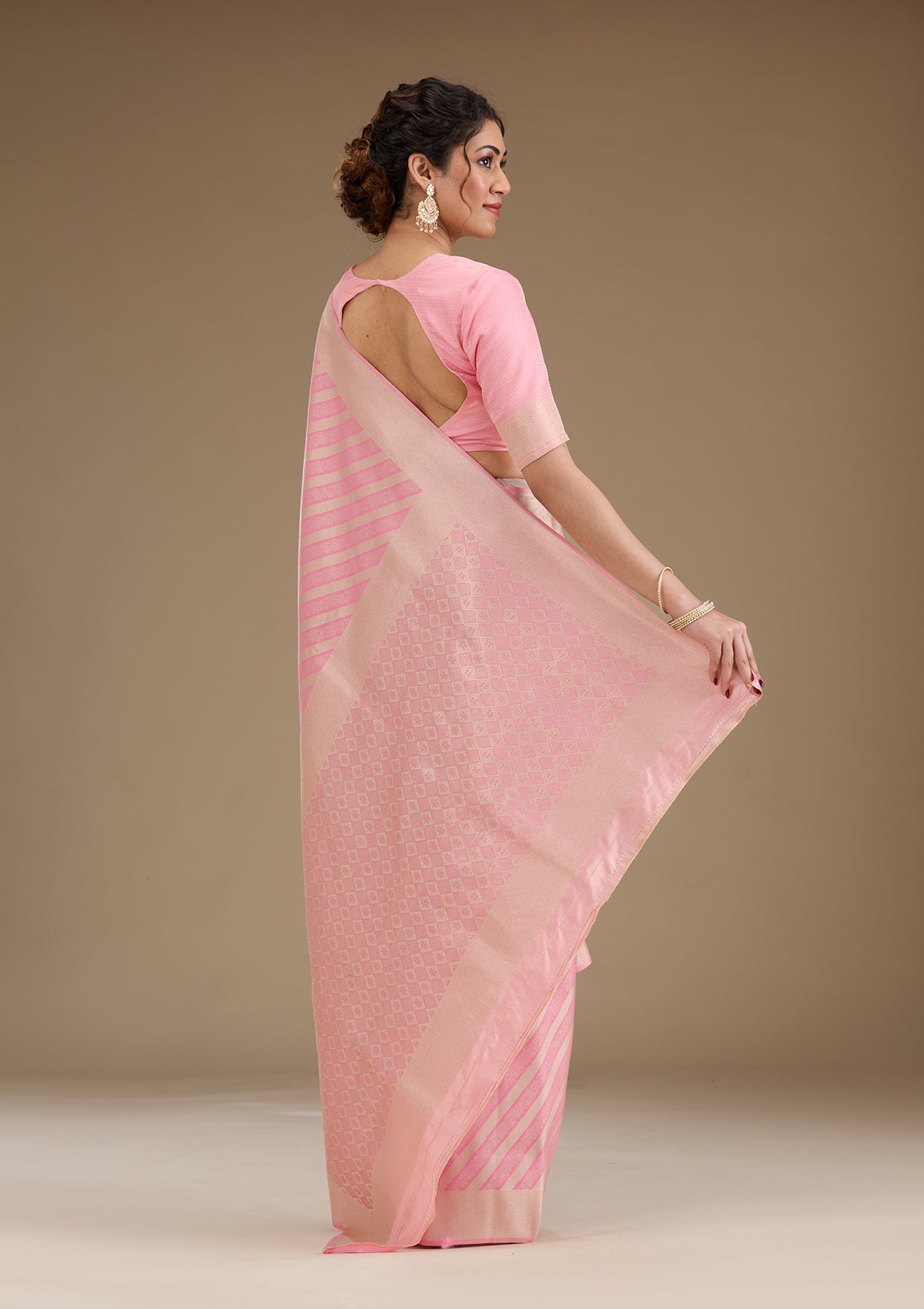 Pink Zariwork Silk Saree