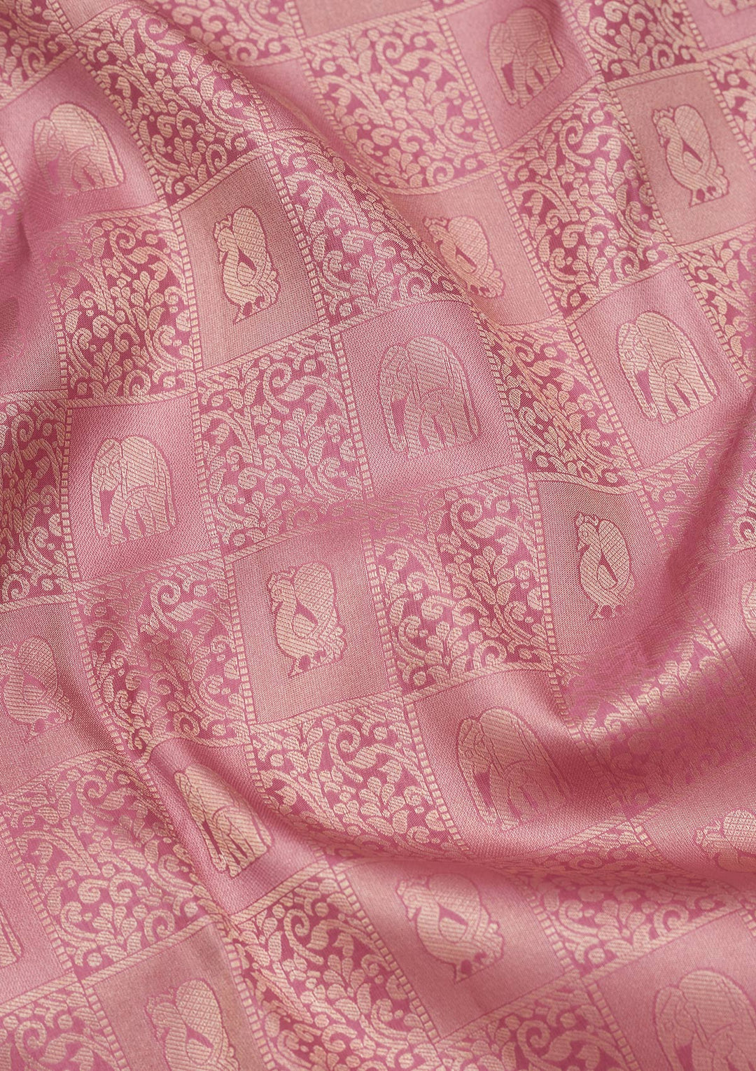 Onion Pink Zariwork Silk Saree-koskii