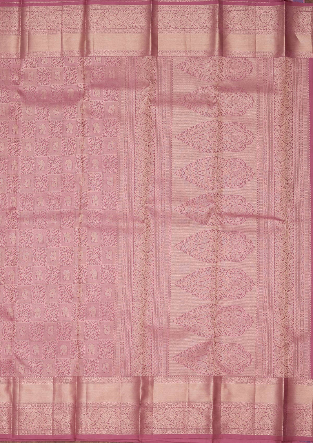 Onion Pink Zariwork Silk Saree-koskii