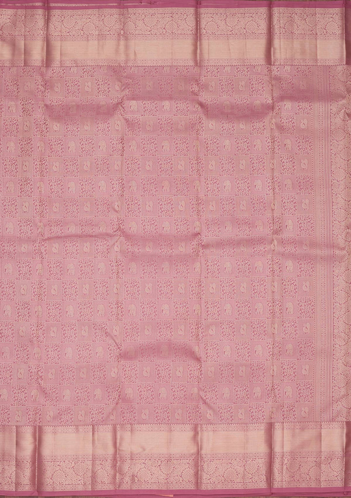 Onion Pink Zariwork Silk Saree-koskii