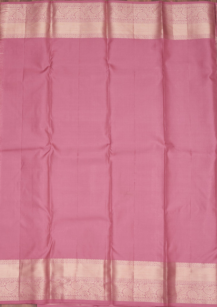 Onion Pink Zariwork Silk Saree-koskii
