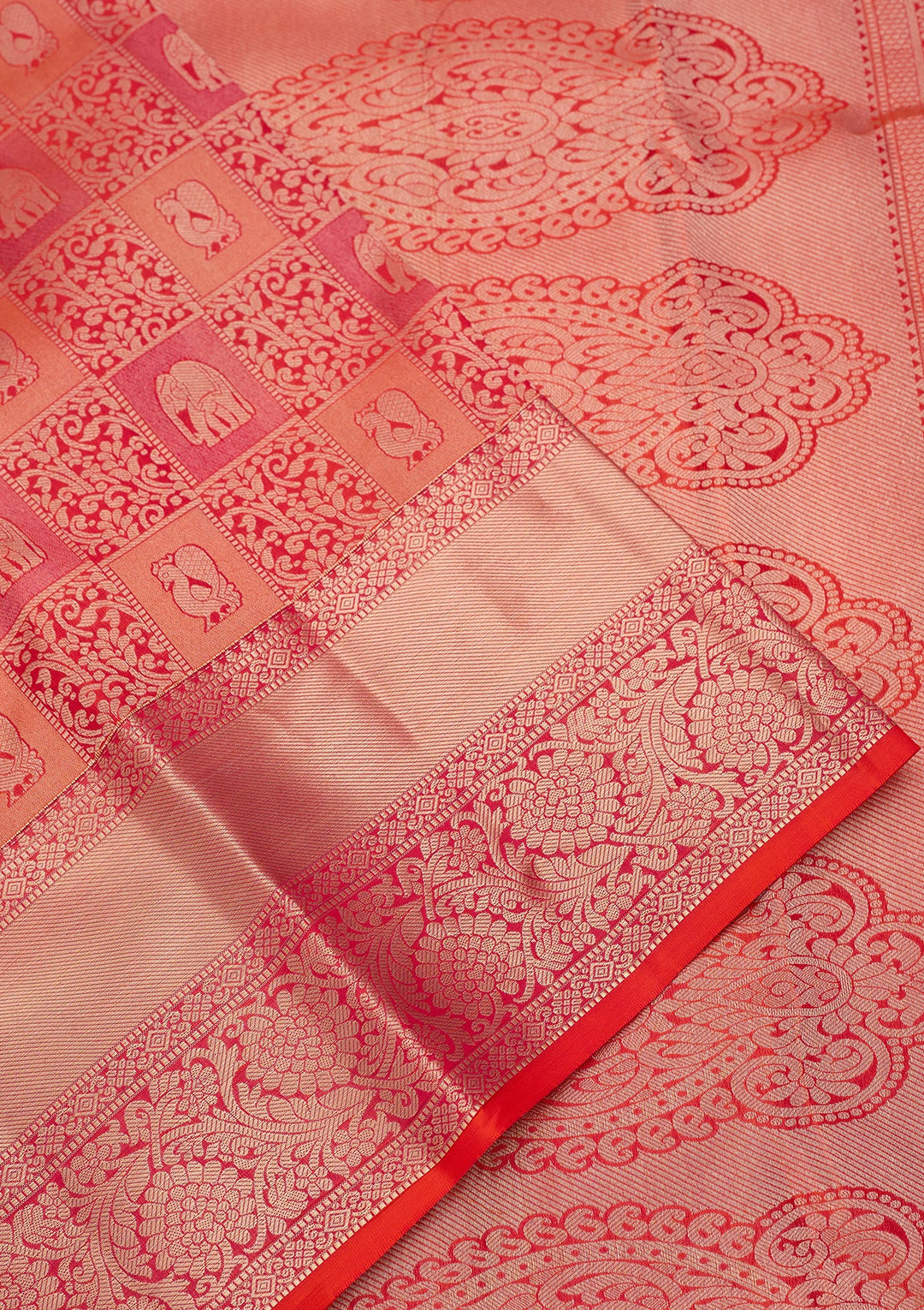 Orange Zariwork Pure Silk Saree
