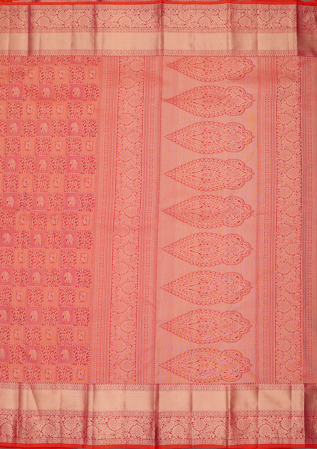 Orange Zariwork Pure Silk Saree