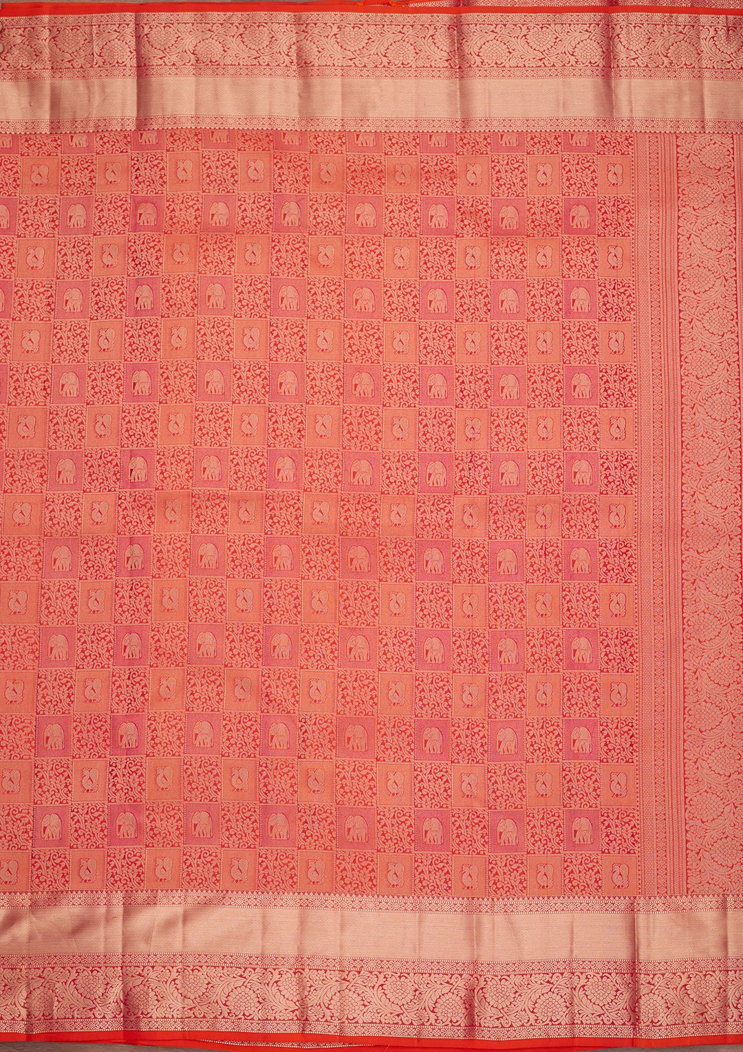 Orange Zariwork Pure Silk Saree