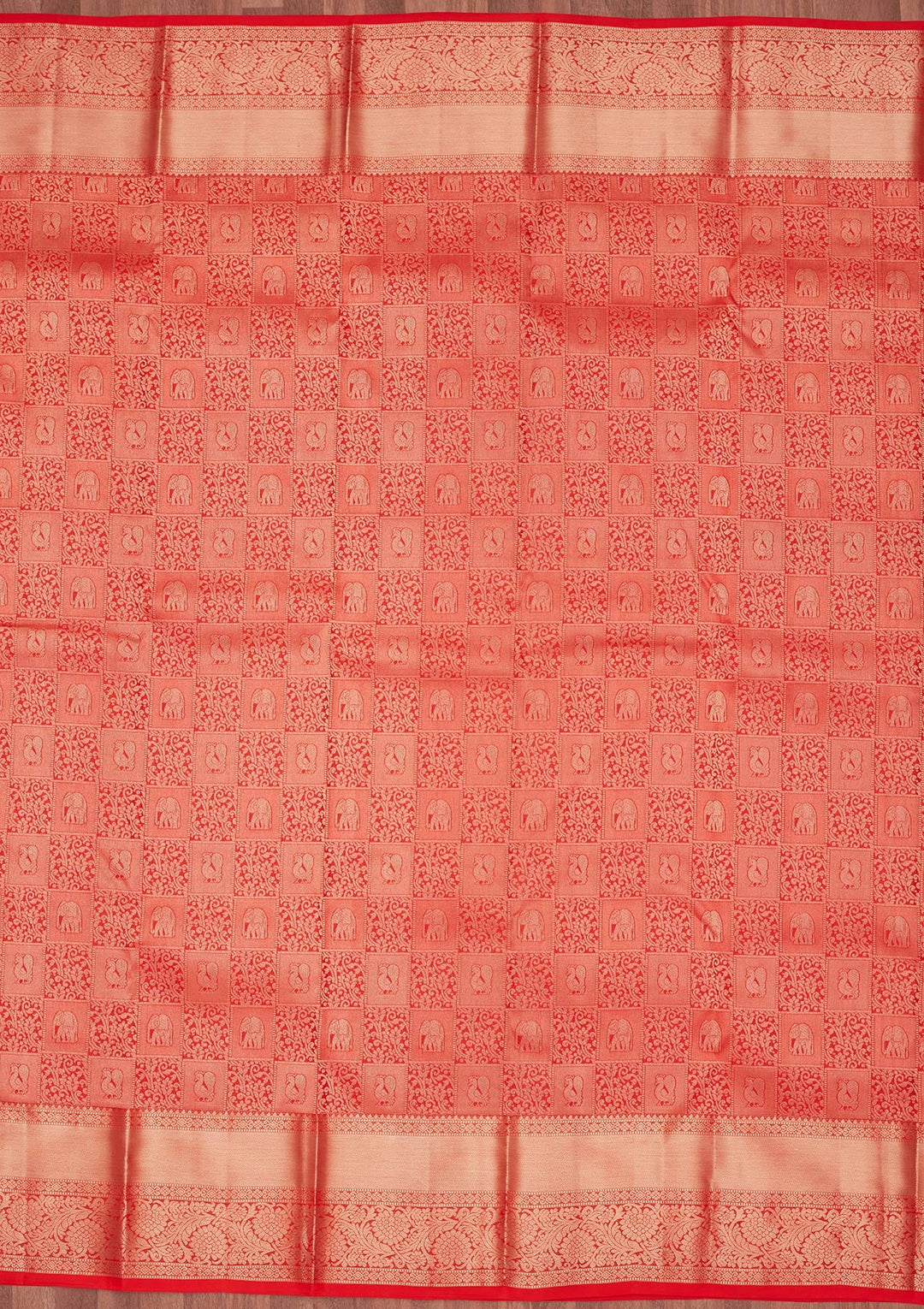 Rust Zariwork Silk Saree-koskii