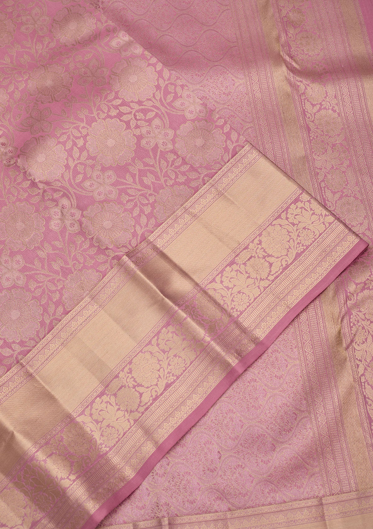 Onion Pink Zariwork Pure Silk Saree-Koskii