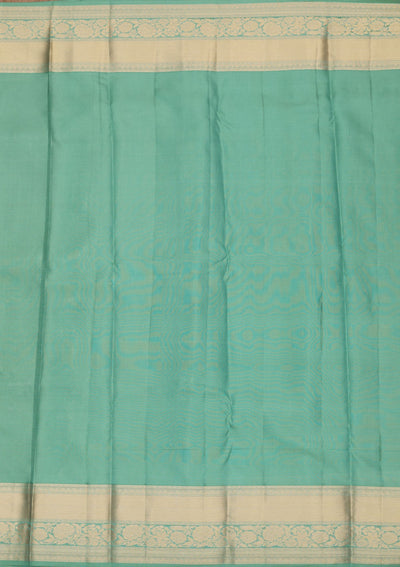 Sea Green Zariwork Pure Silk Saree-Koskii