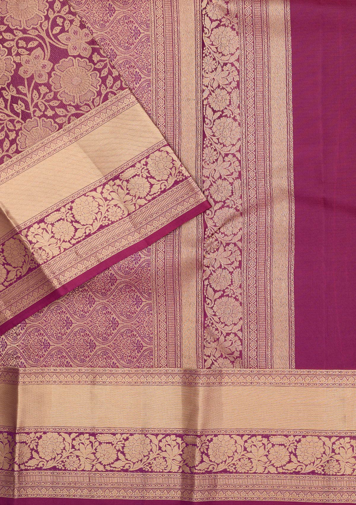 Wine Zariwork Pure Silk Saree-Koskii