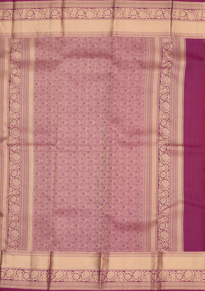 Wine Zariwork Pure Silk Saree-Koskii