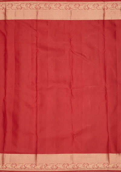 Red Zariwork Pure Silk Saree-Koskii