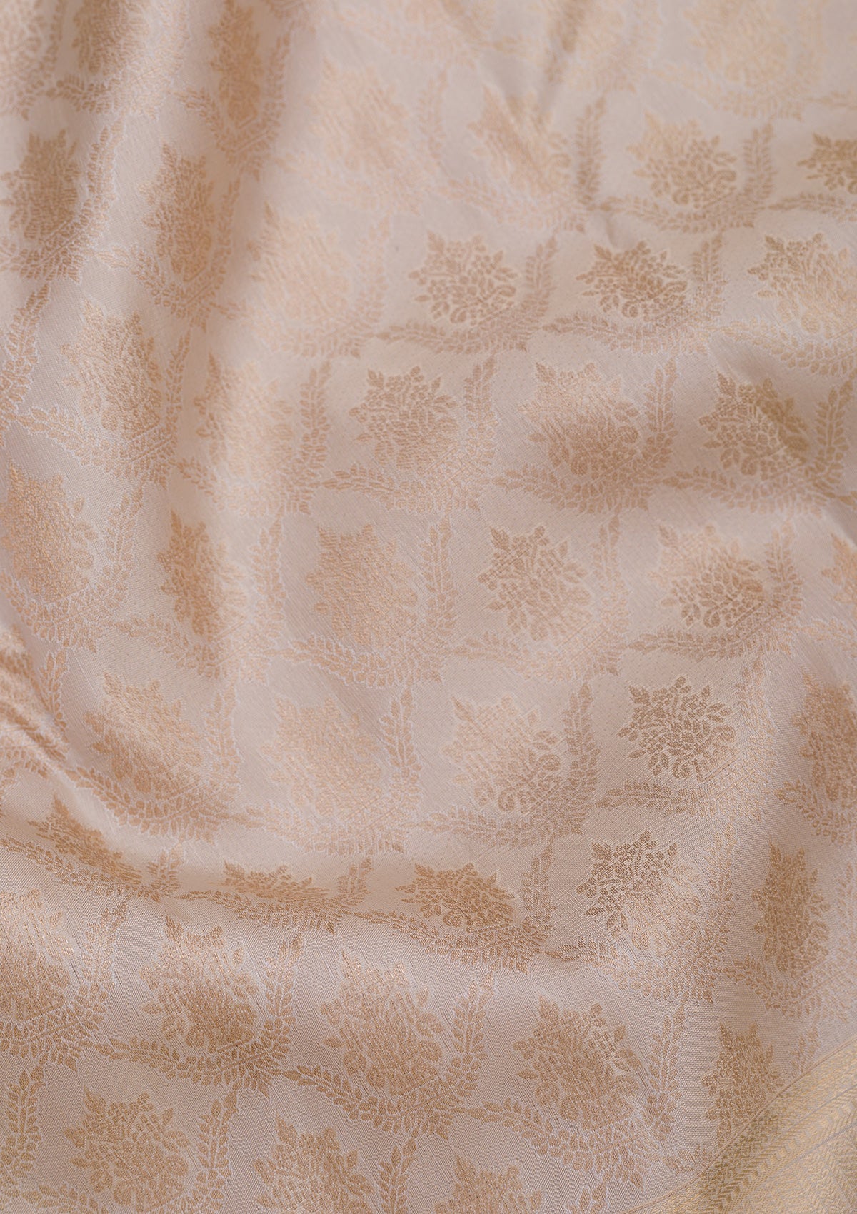 Beige Zariwork Pure Silk Saree-Koskii