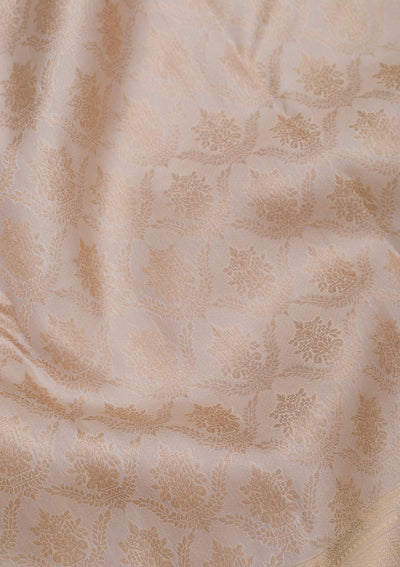 Beige Zariwork Pure Silk Saree-Koskii
