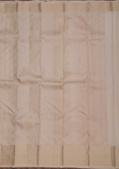 Beige Zariwork Pure Silk Saree-Koskii
