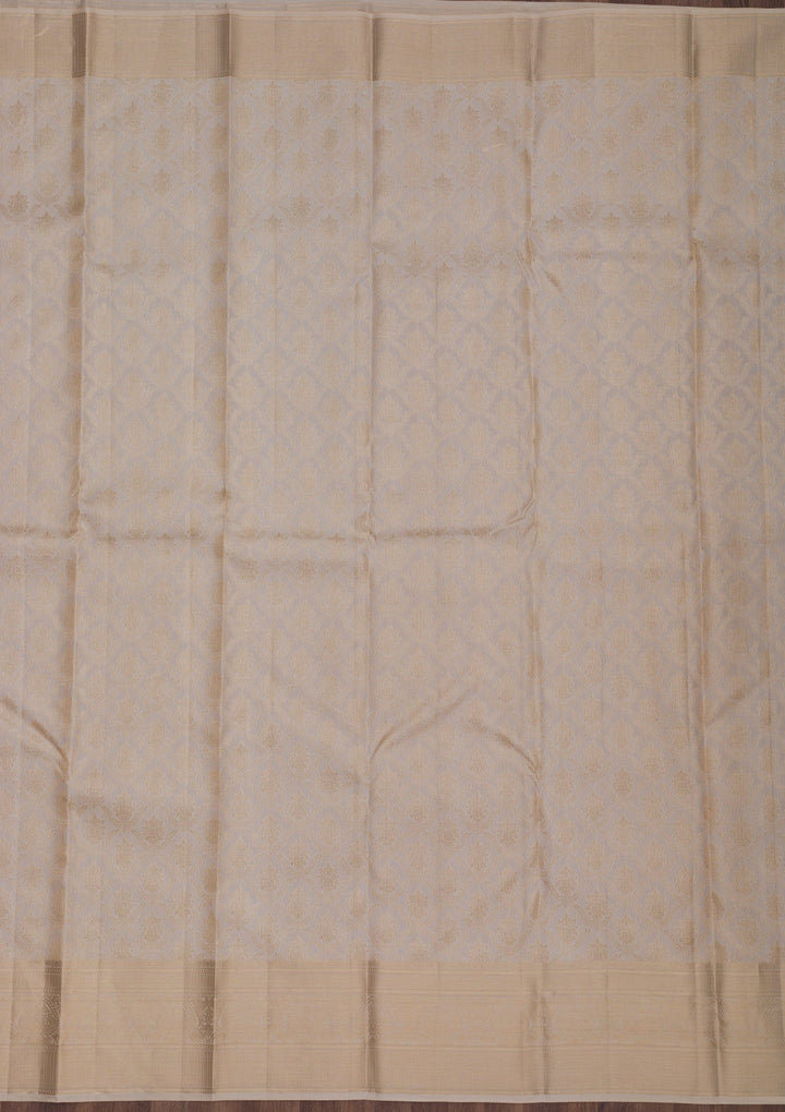 Beige Zariwork Pure Silk Saree-Koskii