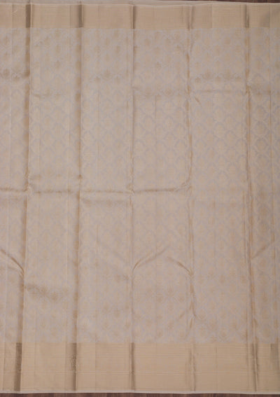Beige Zariwork Pure Silk Saree-Koskii