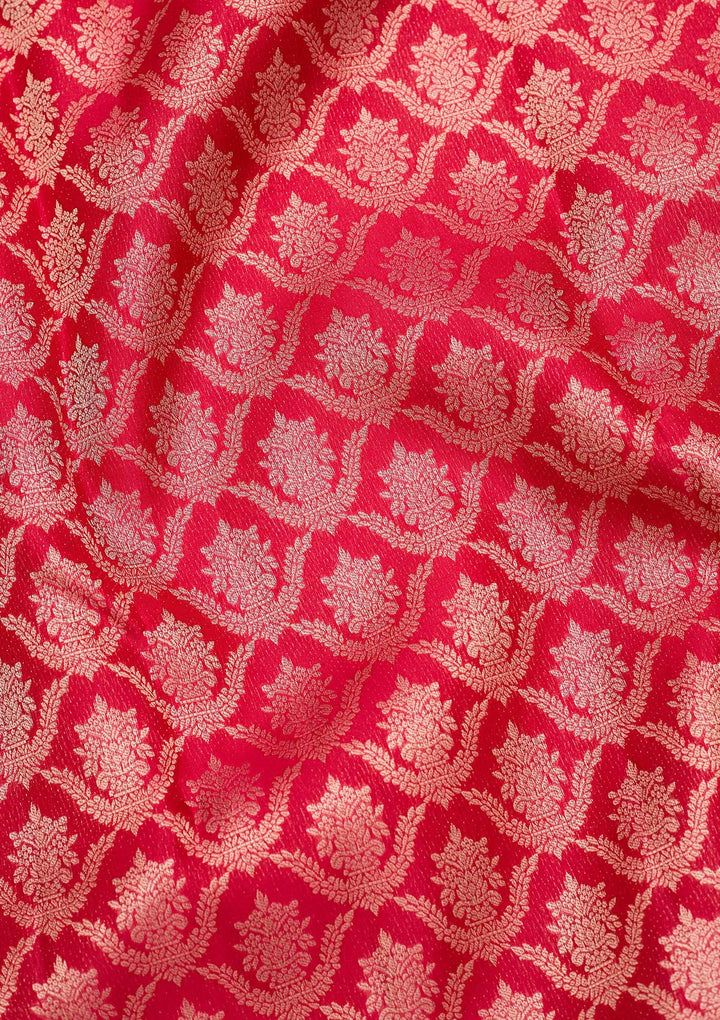 Maroon Zariwork Pure Silk Saree-koskii