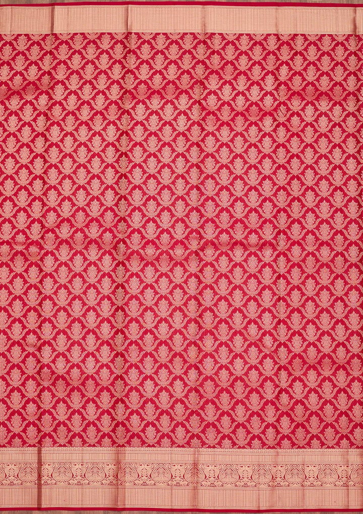 Maroon Zariwork Pure Silk Saree-koskii