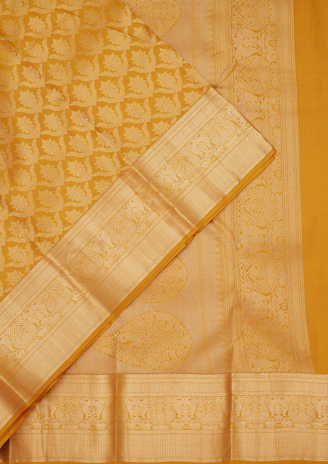 Mustard Zariwork Pure Silk Silk_Saree-koskii