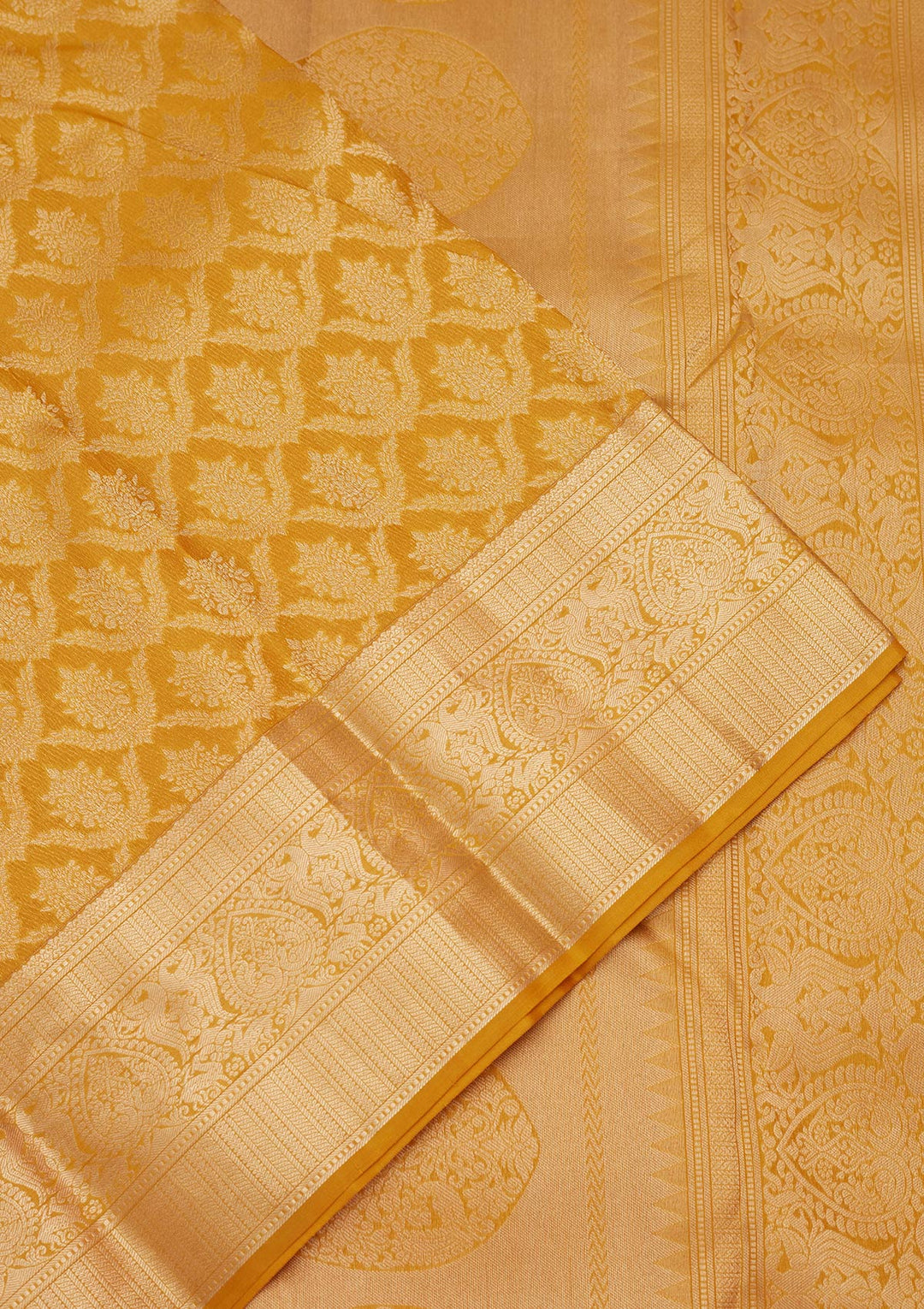 Mustard Zariwork Pure Silk Silk_Saree-koskii