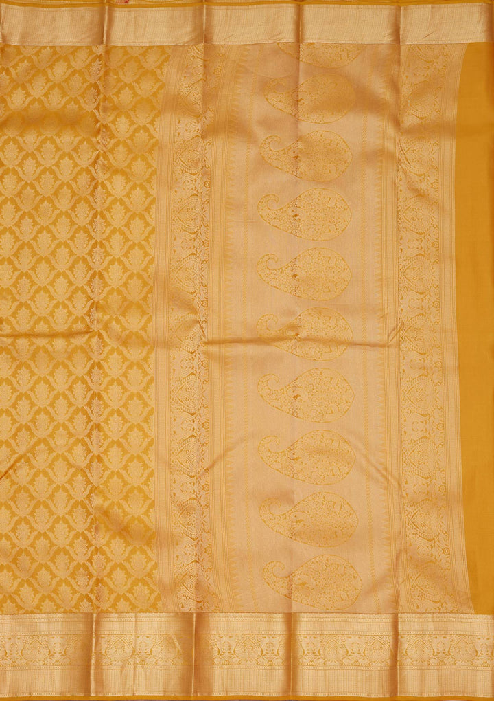 Mustard Zariwork Pure Silk Silk_Saree-koskii