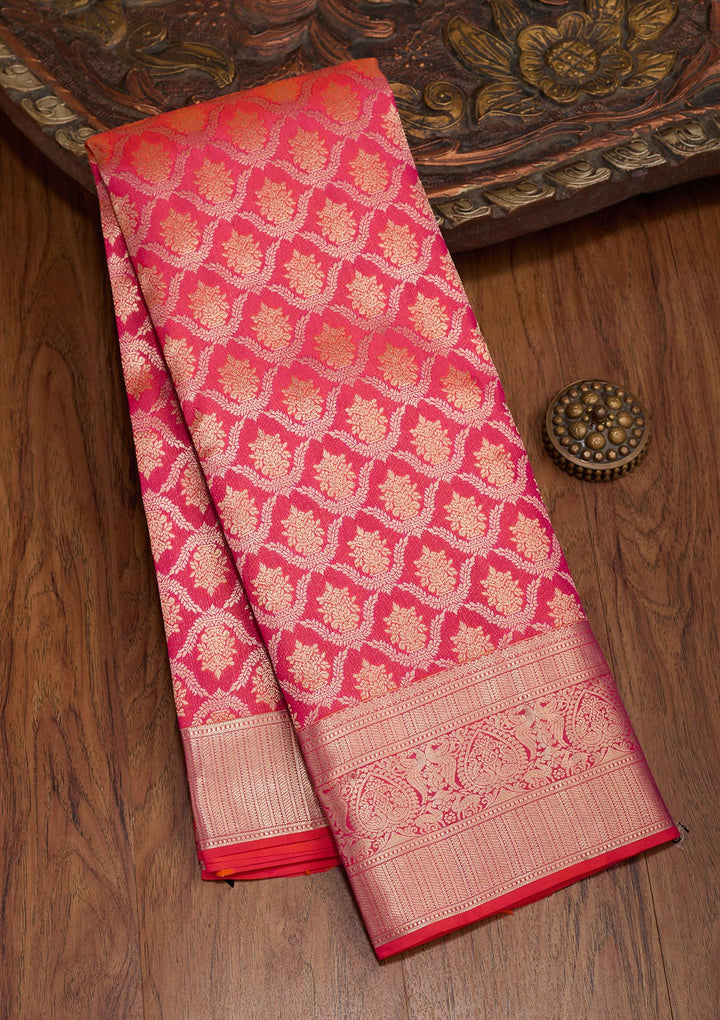 Pink Zariwork Pure Silk Saree-koskii