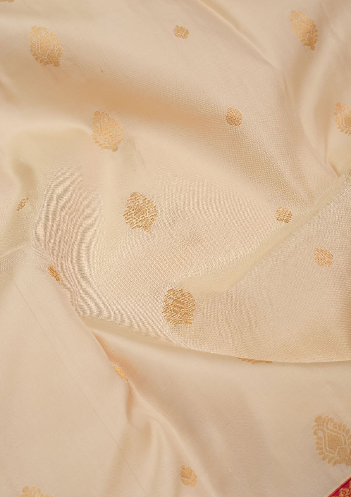 Cream Zariwork Pure Silk Saree-Koskii