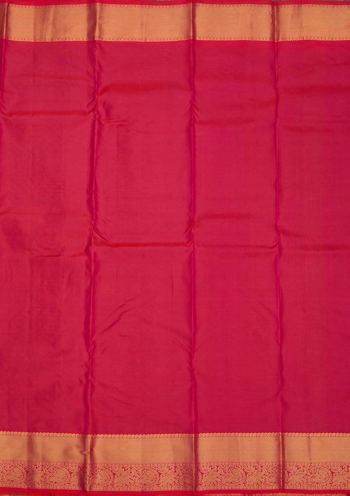 Parrot Green Zariwork Pure Silk Saree-Koskii