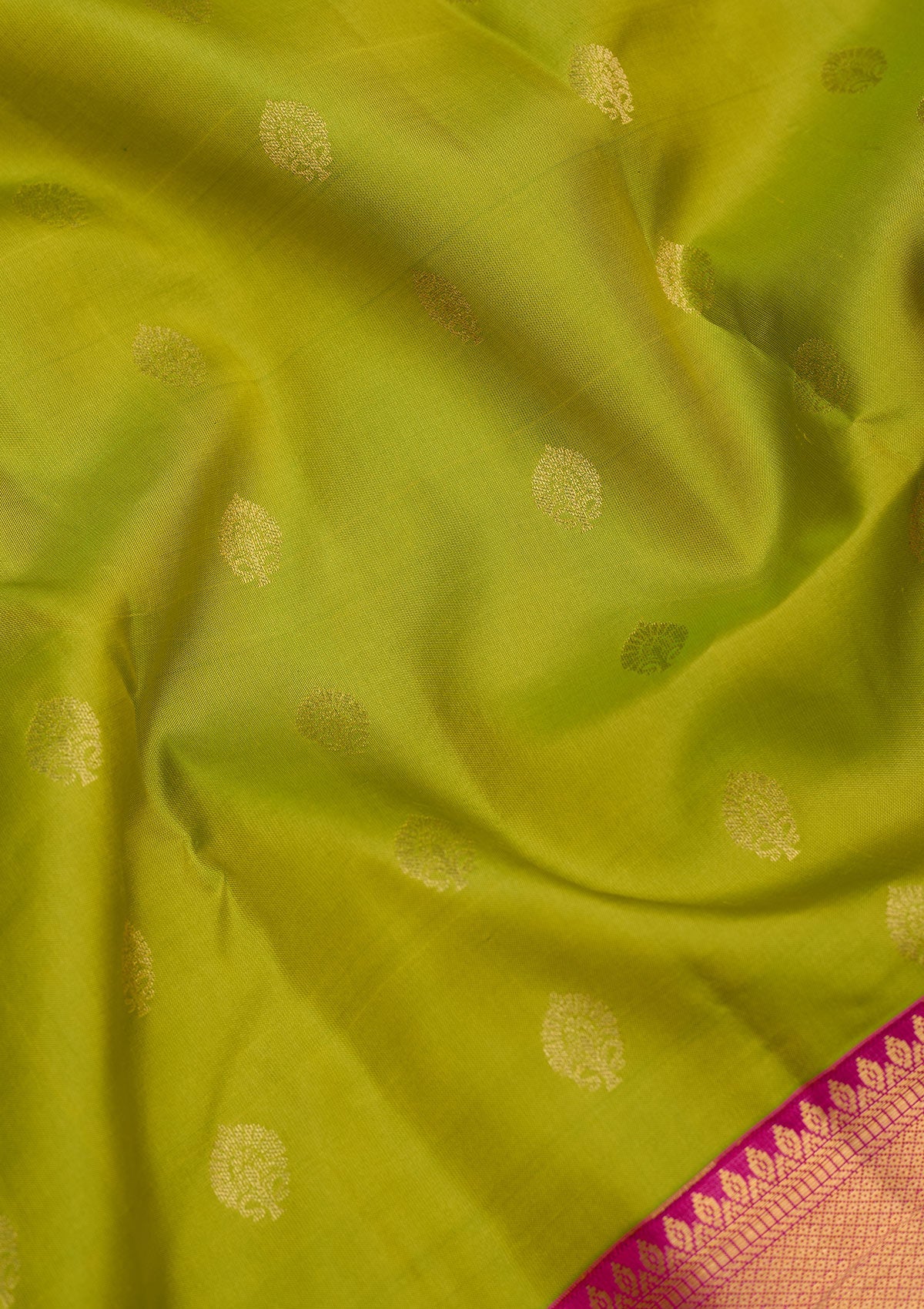 Parrot Green Zariwork Pure Silk Saree-Koskii