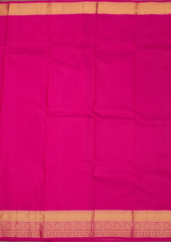 Parrot Green Zariwork Pure Silk Saree-Koskii