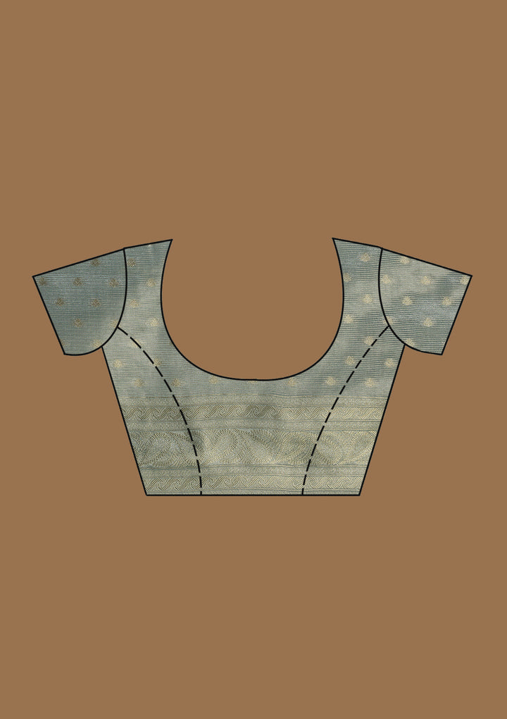 Sea Green Zariwork Tissue Saree