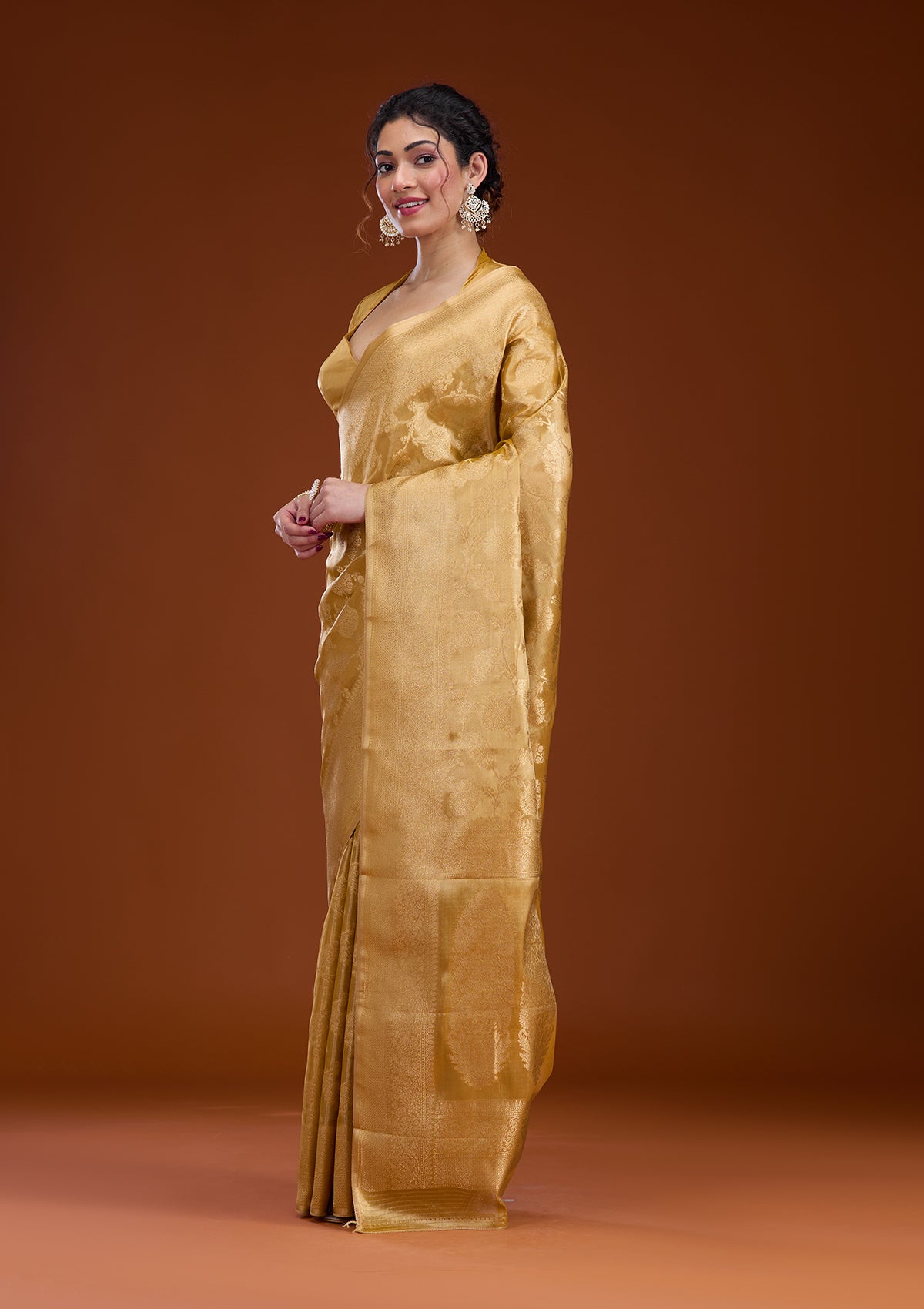 Gold Zariwork Tissue Saree