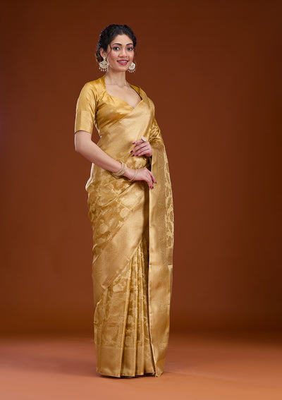 Gold Zariwork Tissue Saree