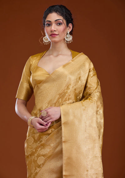 Gold Zariwork Tissue Saree