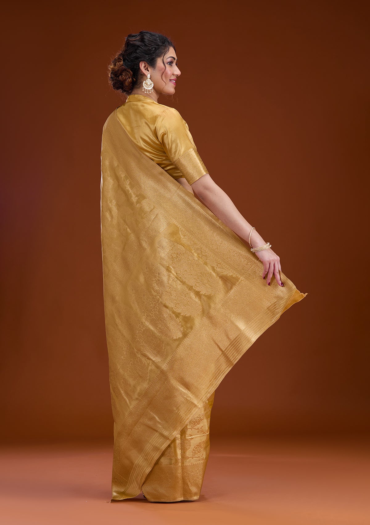 Gold Zariwork Tissue Saree