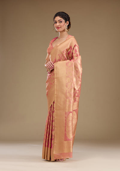 Pink Zariwork Tissue Saree