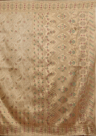 Beige Zariwork Art Silk Saree