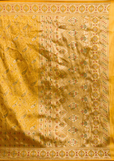 Mustard Zariwork Art Silk Saree