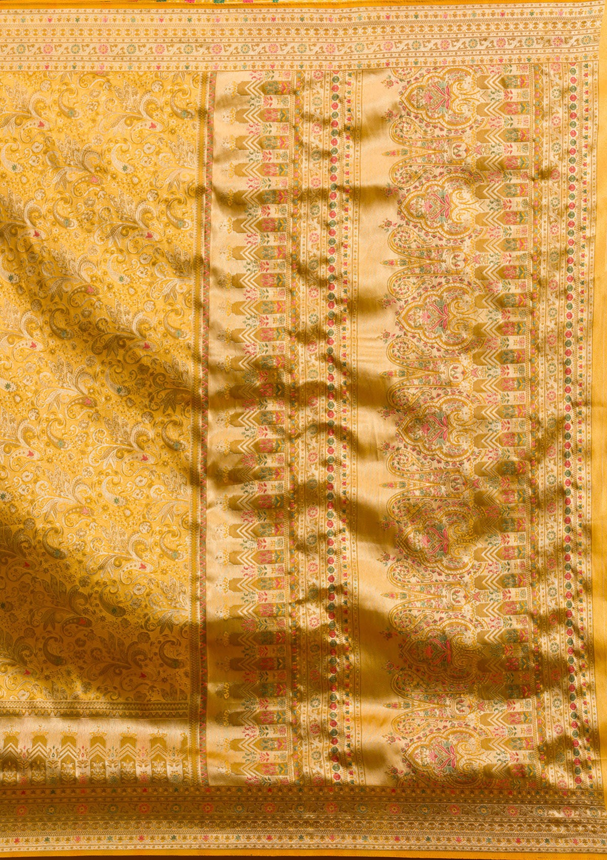 Mustard Zariwork Art Silk Saree