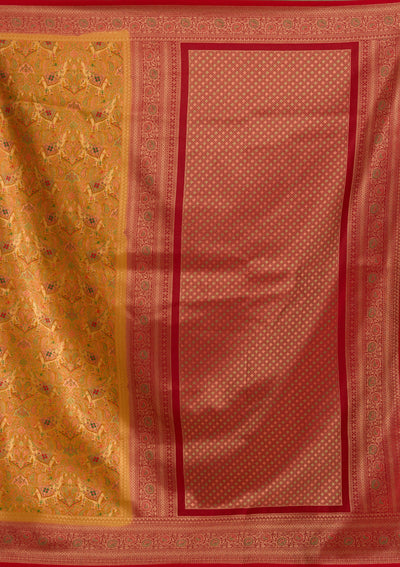 Mustard Zariwork Art Silk Saree