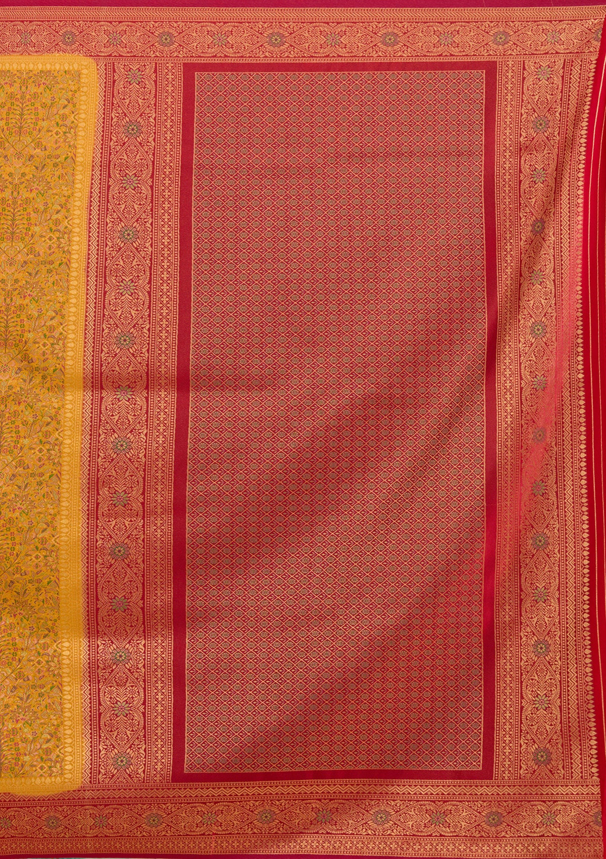 Mustard Zariwork Art Silk Saree