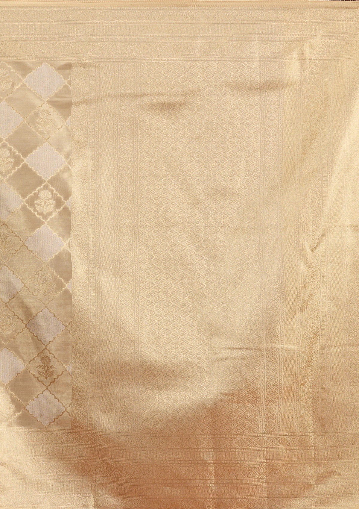 Beige Zariwork Tissue Saree