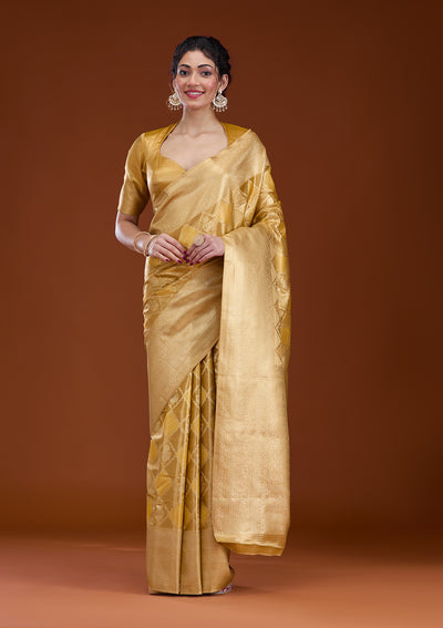 Gold Zariwork Tissue Saree